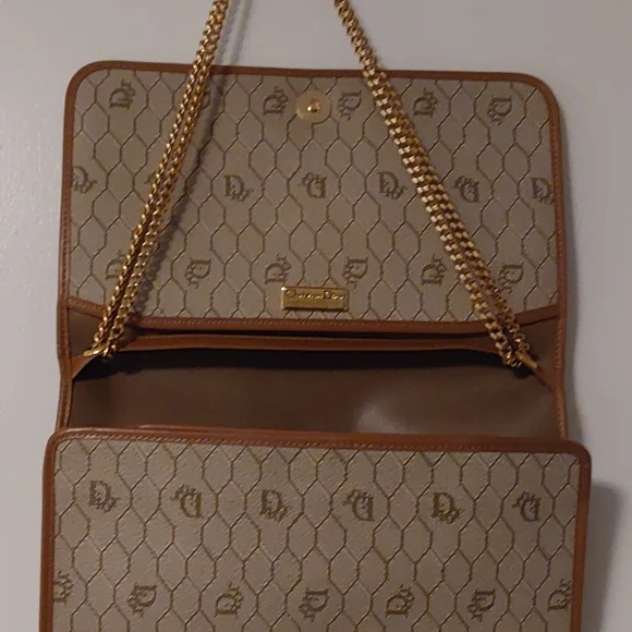 Christian Dior Signature Honeycomb Monogram Purse With Original Chain Strap - Picture 2 of 16